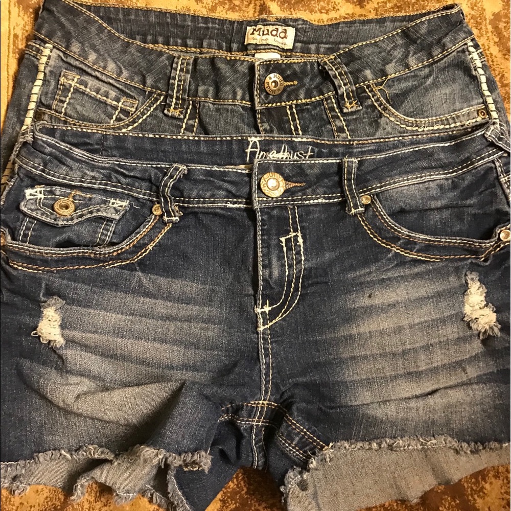 2 pair jean shorts mudd& amethust